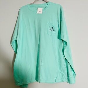 Seafoam Green Lily Grace Cotton Long Sleeve Shirt - XL